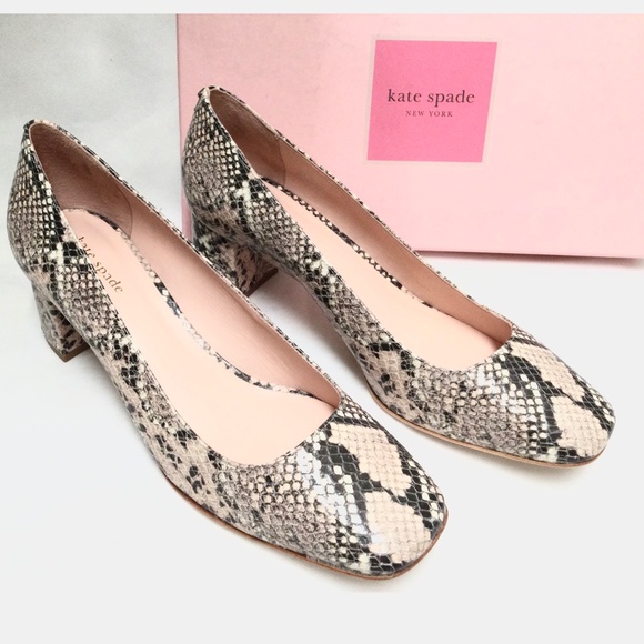 Kate Spade Kylah Pale Vellum Leather Snake Pumps - Picture 9 of 15
